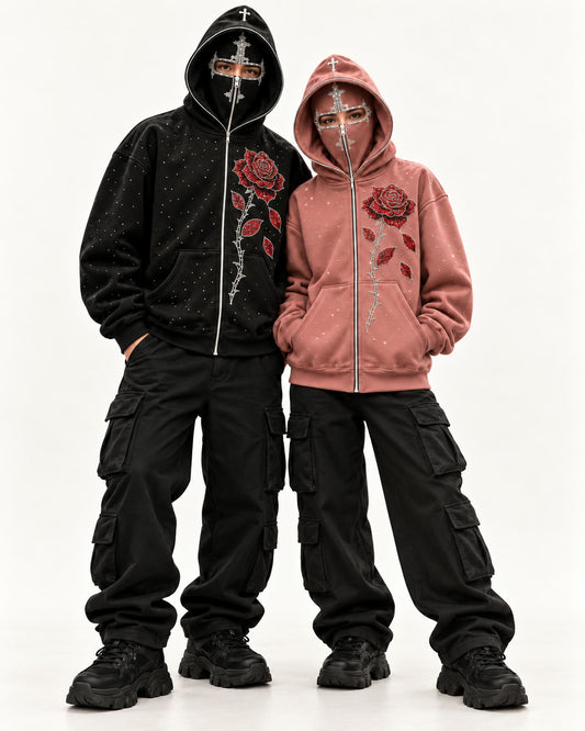 UNBRAV DROP 01 ERLÖST Zip-Hoodies in Schwarz und Rosa